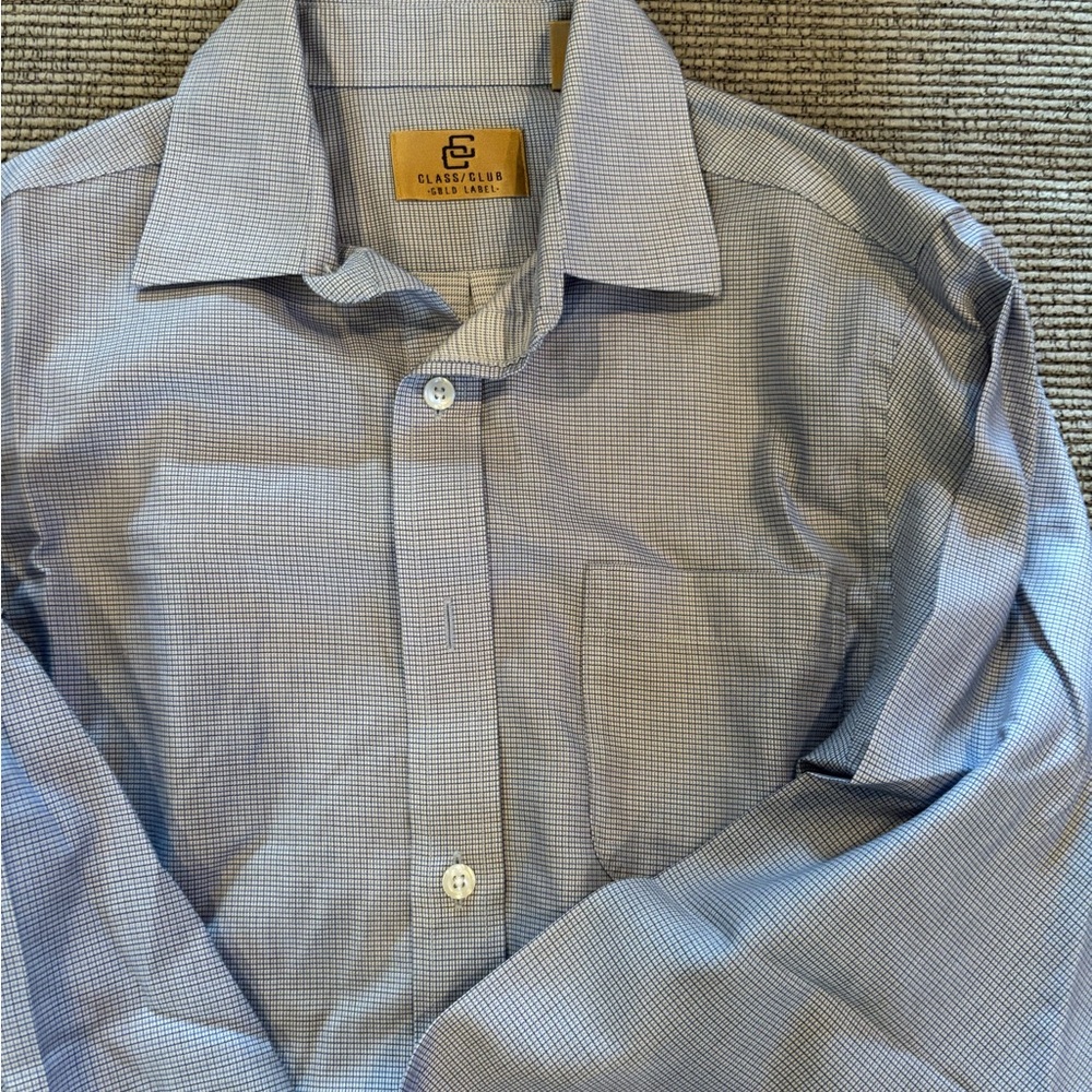 Class Club Blue Dress Shirt Classic Style